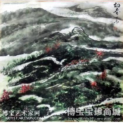 初春 山水画 佘德林作品 类别: 国画山水作品