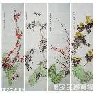 周庆凯作品 梅兰竹菊四条屏 类别: 写意梅兰竹菊