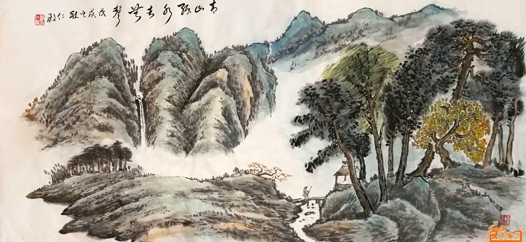 国画-青山绿水长无声